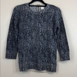 Club Monaco Wool Blend Sneak Skin Print Top NWOT